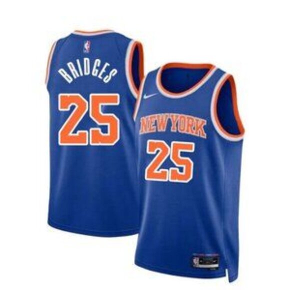 Mens Mikal Bridges Blue Stitched Jersey